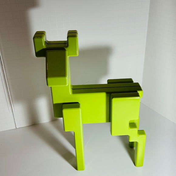IKEA Lime Green Modernist Deer Monika Mulder Enamel Deer Sculpture - Picture 1 of 2